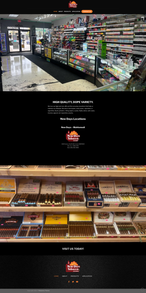 Newdaytobacco Website Design USA